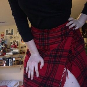 Vintage Eddie Bauer plaid wrap around skirt